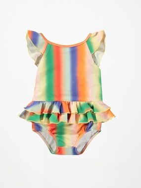 NWT MOLO Rainbow Light Nalani Ruffle One Piece Swimsuit Baby Toddler Girl 18/24